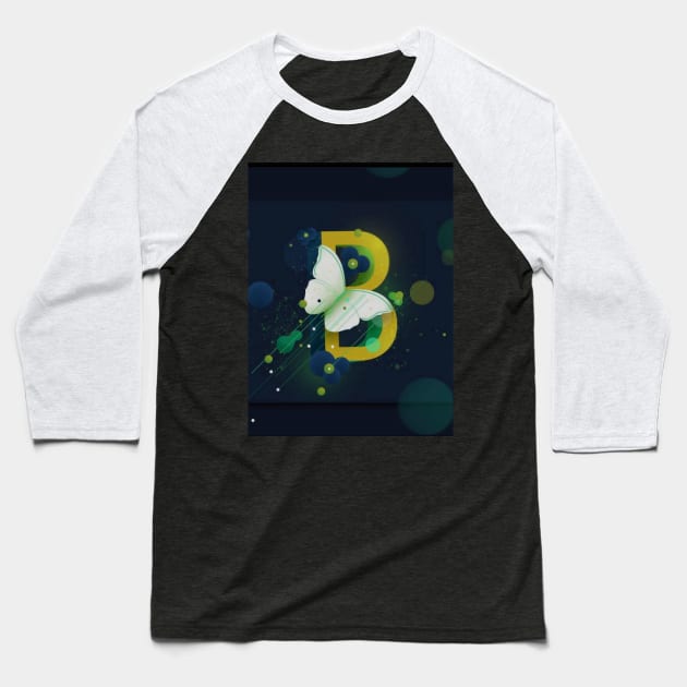 B for Butterfly Baseball T-Shirt by JESH